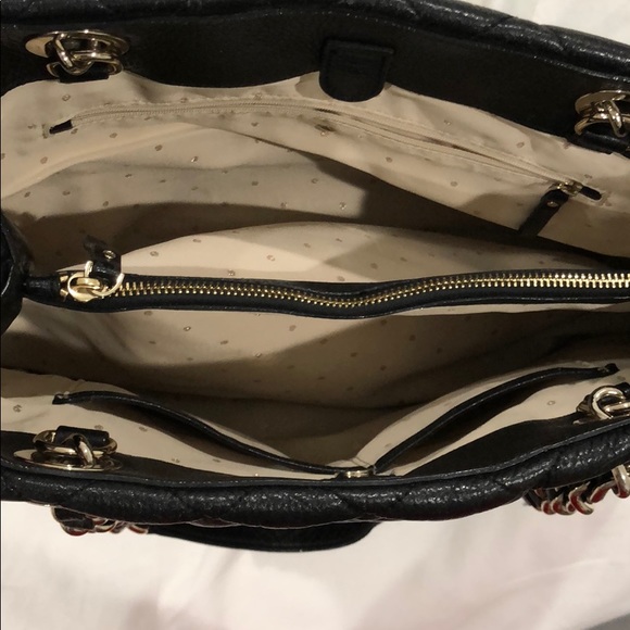 Kate Spade New York Black Purse w Silver Chains - Picture 3 of 8